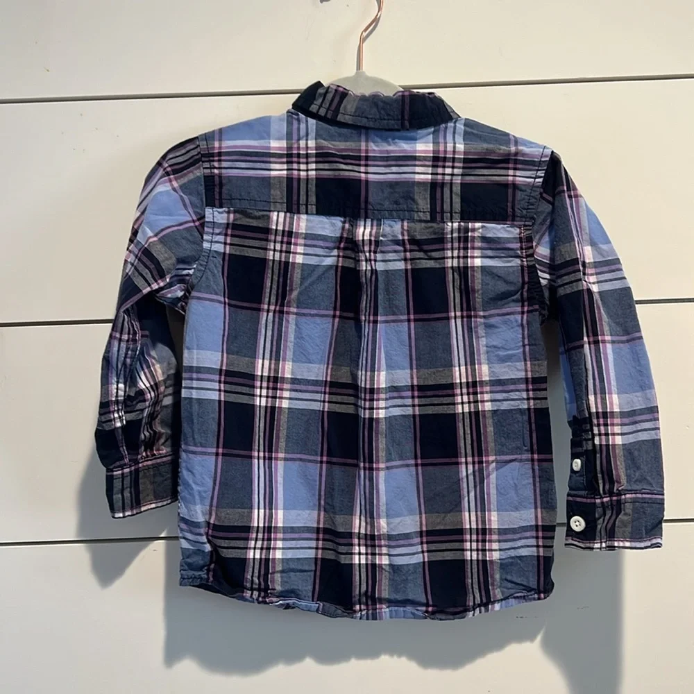 Gymboree Boys Plaid dress up Shirt - Blue and Purple